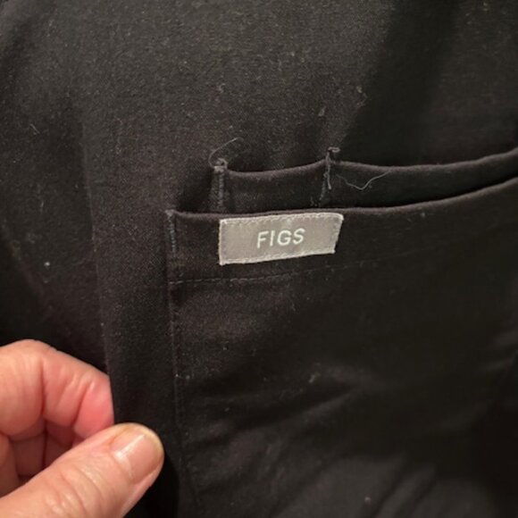 FIGS EUC Technical Collection Black Short Sleeve V Neck Scrub Top Large - Picture 2 of 7